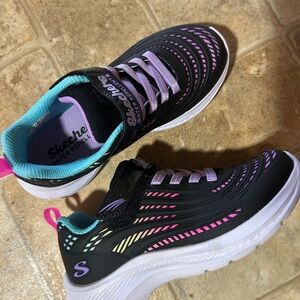 Skechers Kids' Black and Multicolor Sneakers